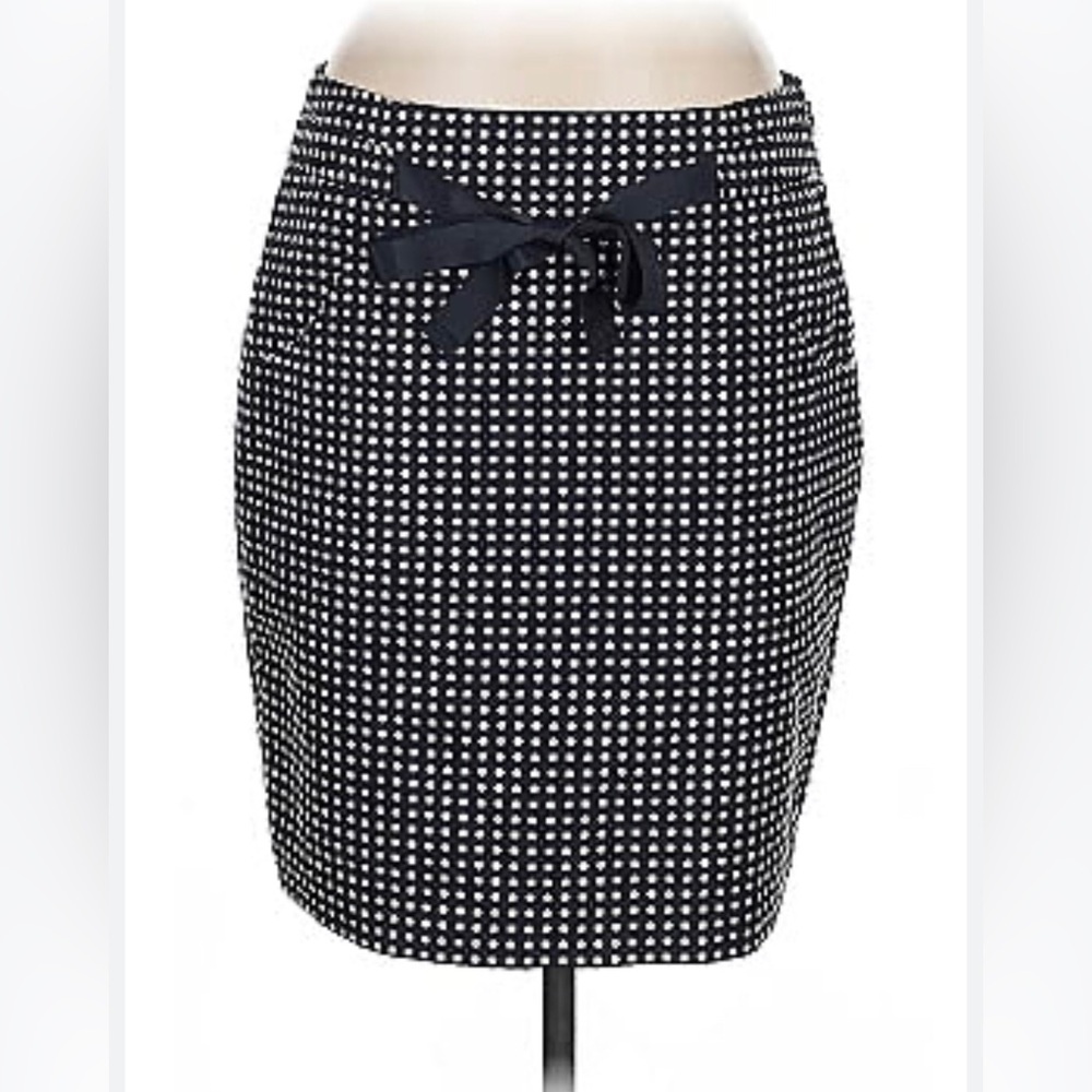 The Limited Navy Blue and White Polka Dot Pencil Skirt Size 12